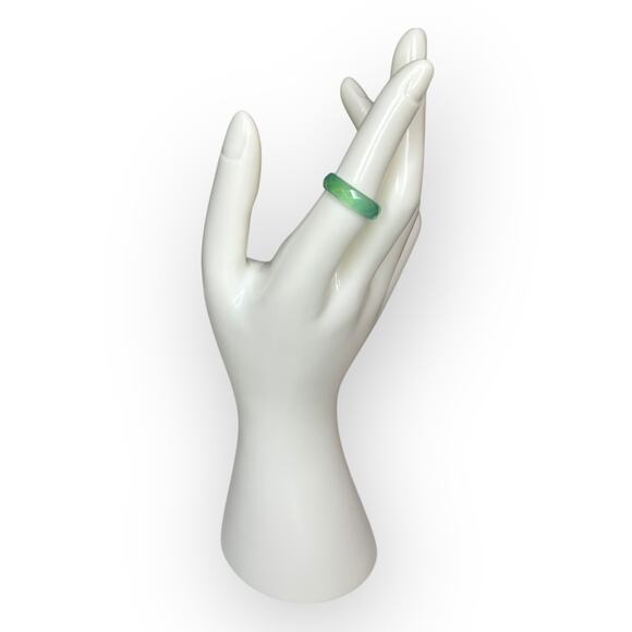 VTG Y2K Green Agate Boho Stacking Ring Band Minimalist Gemstone Jewelry - Picture 1 of 3